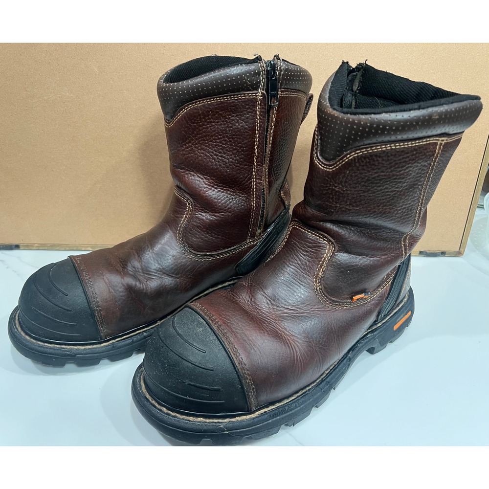Thorogood Gen-Flex2 Mens 11.5 W Brown Leather Side Zip Composite Toe Work Boots